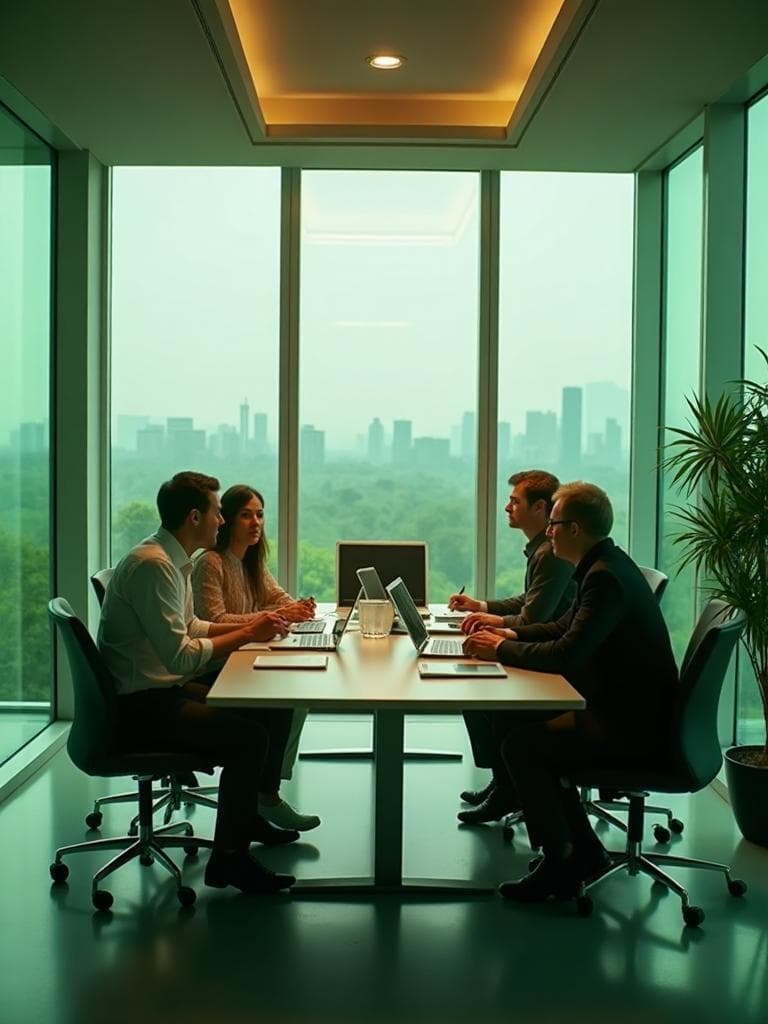 T-Solutions team collaborating in a modern office